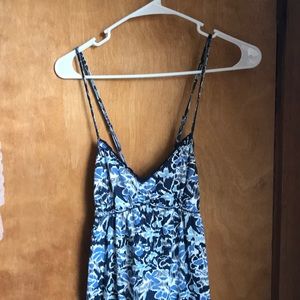 Navy sundress with ruffle on the bottom